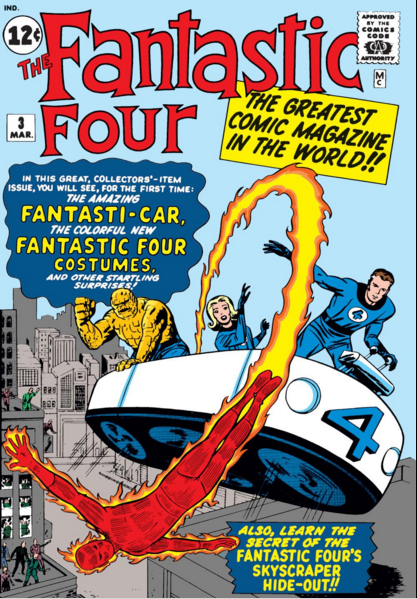 Details about   Postcard The Art Of Vintage Marvel Comics Fantastic Four #3 